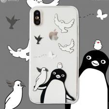 Suicaのペンギン キャラクター アイフォンiphone14proケース ペンギン スマホケースiPhone 11 Pro Max/11/xsmax携帯カバーカワイイICカードSuicaカード透明クリアケースiPhoneXS/XR/8