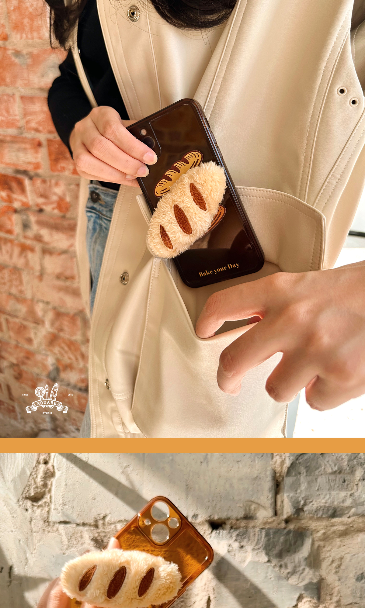 パン食品スマホ ホルダー オリジナルデザイン可愛いiphone iPadスマホバゲット